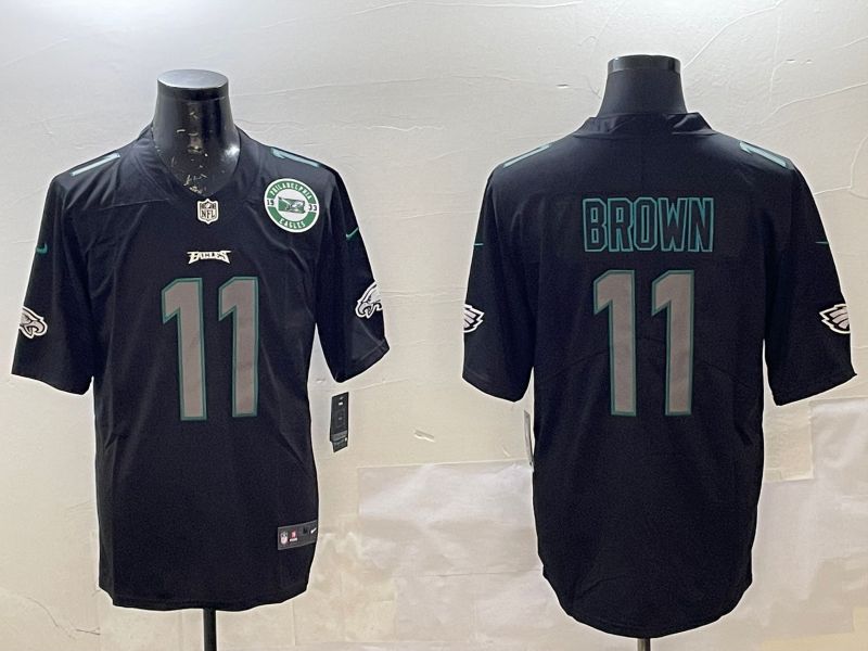 Men Philadelphia Eagles #11 Brown Black 2025 Nike Vapor Limited NFL Jersey style 226->philadelphia eagles->NFL Jersey